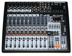 14 channels audio mixer with USB & SD card slot & LCD display