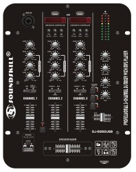 3 channel DJ Mixer with 2 USB and 2 Led display