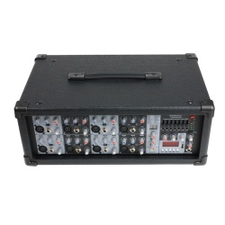 PDM8800 Wooden Cabinet Powered 8 Channel Mixer with 32-bit DSP & Double Graphic EQs & Audio Interface & LCD/SD/USB Mp3 Playing