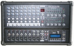 8 channel Wooden Cabinet Powered Mixer with USB & SD & LCD display