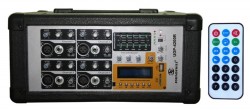 4 channel Wooden Cabient Powered Mixer with USB & SD & LCD display & remote control function