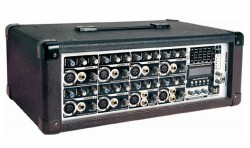 8 channel Wooden Cabinet Powered Mixer with USB & LCD display